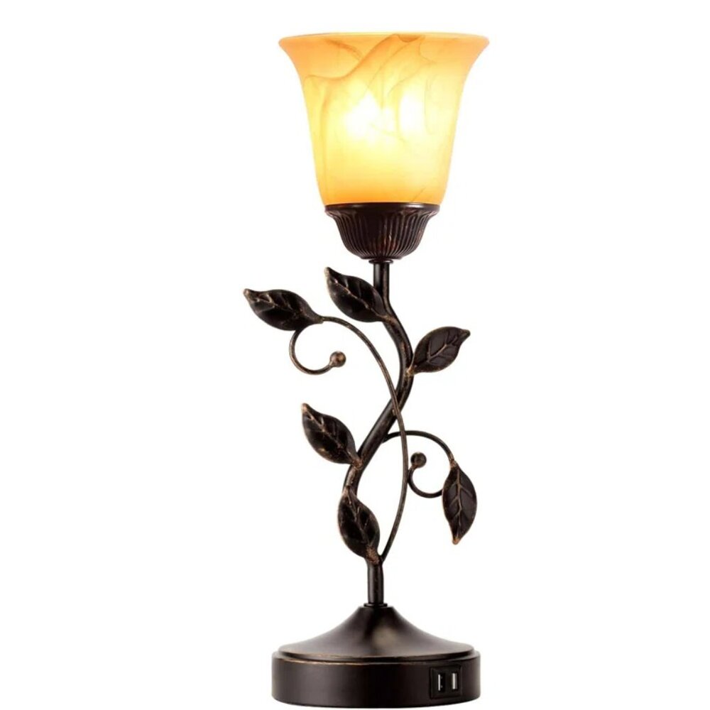 Roriano Touch Control Table Lamp w/ USB Charging Ports | 3-Way Dimmable | Amber - Picture 4 of 5